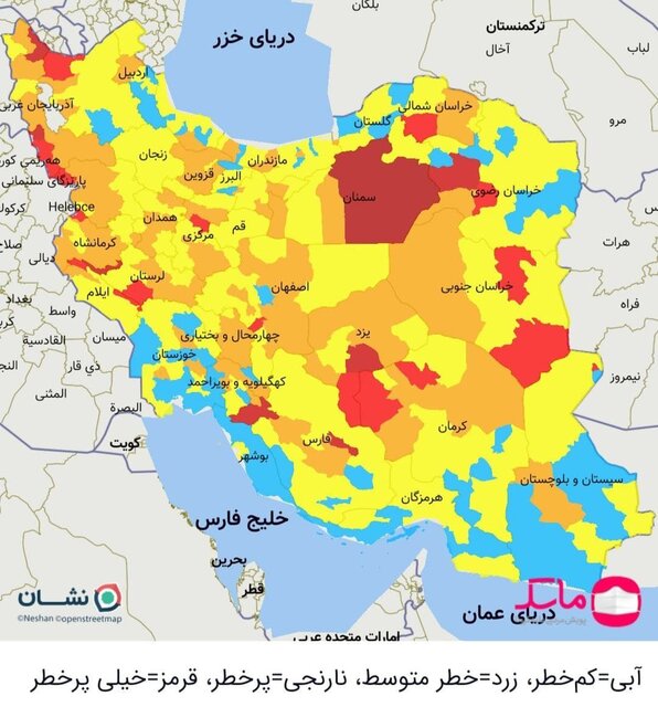 33 استان در وضعیت قرمز